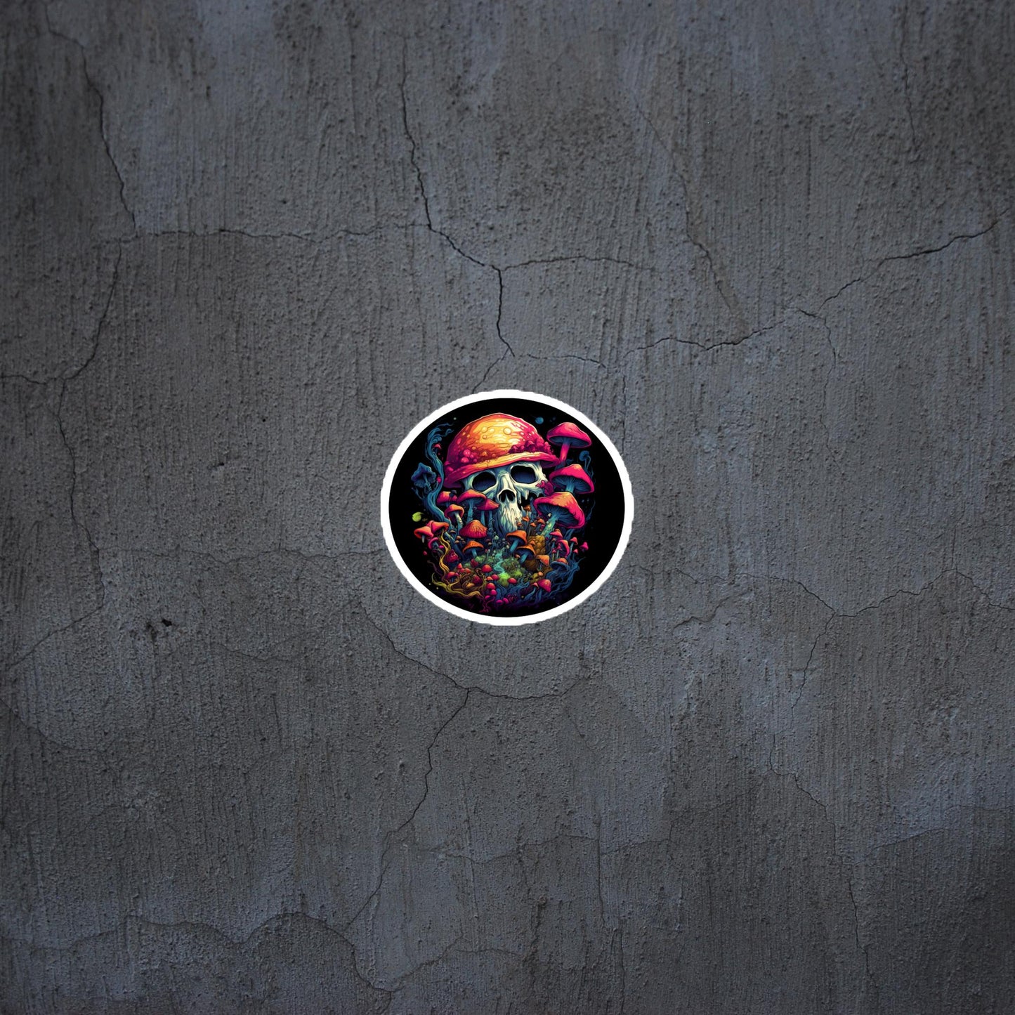 Skull mushroom decal