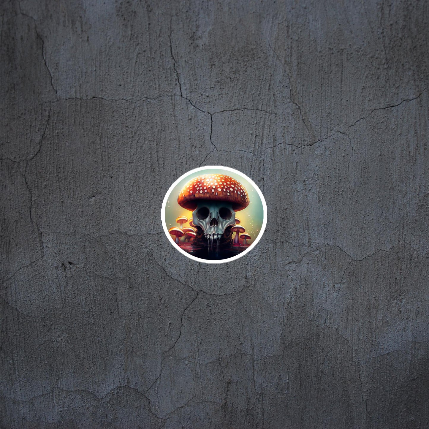 Mushroom top skull sticker/decal