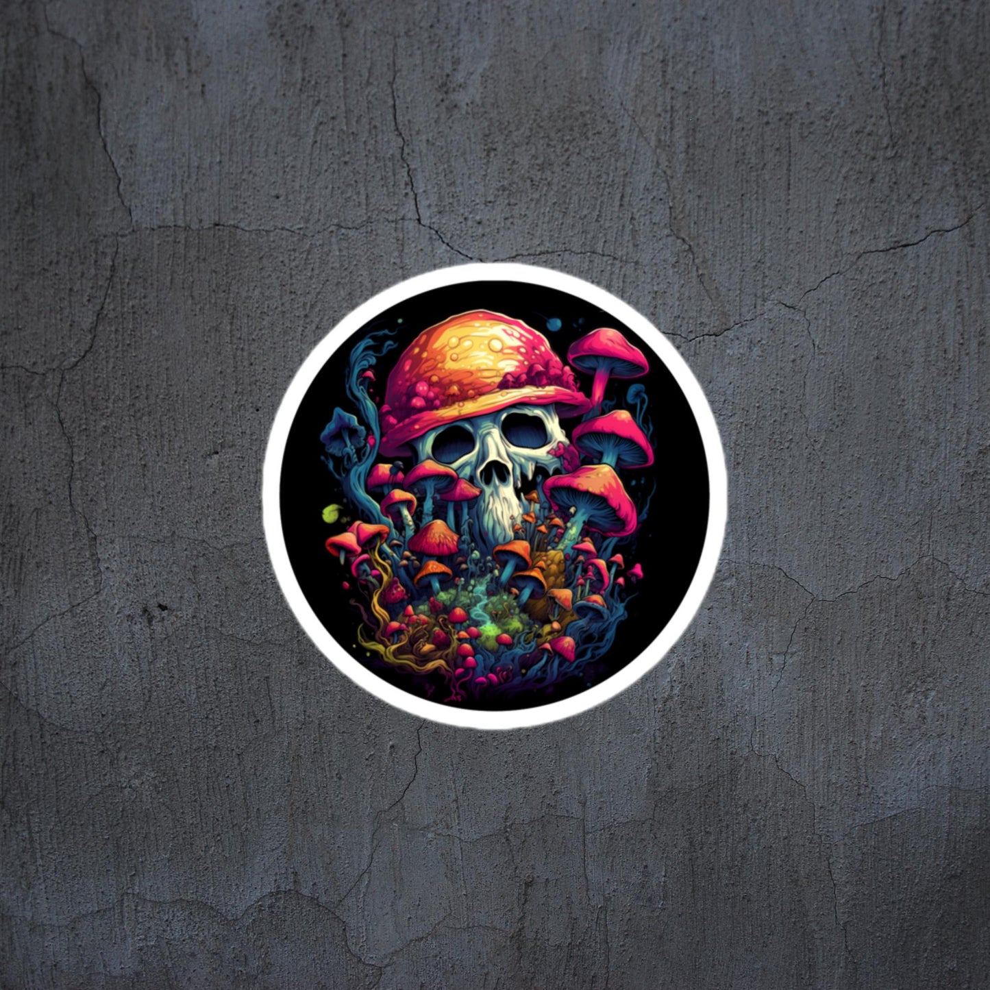 Skull mushroom decal