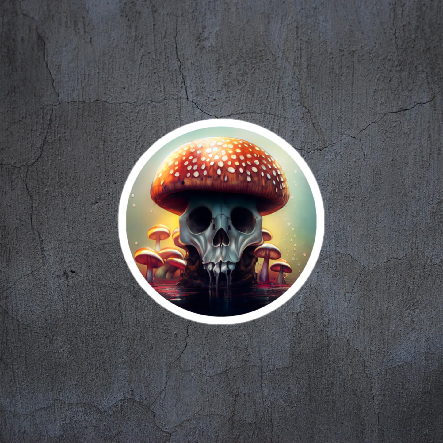 Mushroom top skull sticker/decal