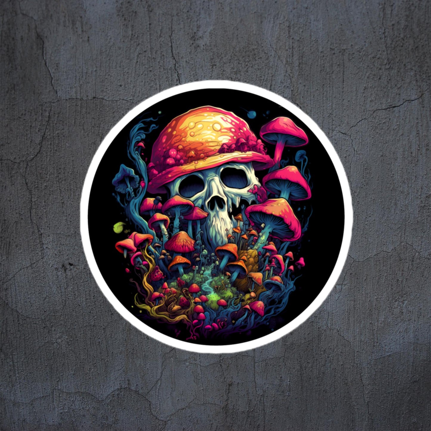 Skull mushroom decal