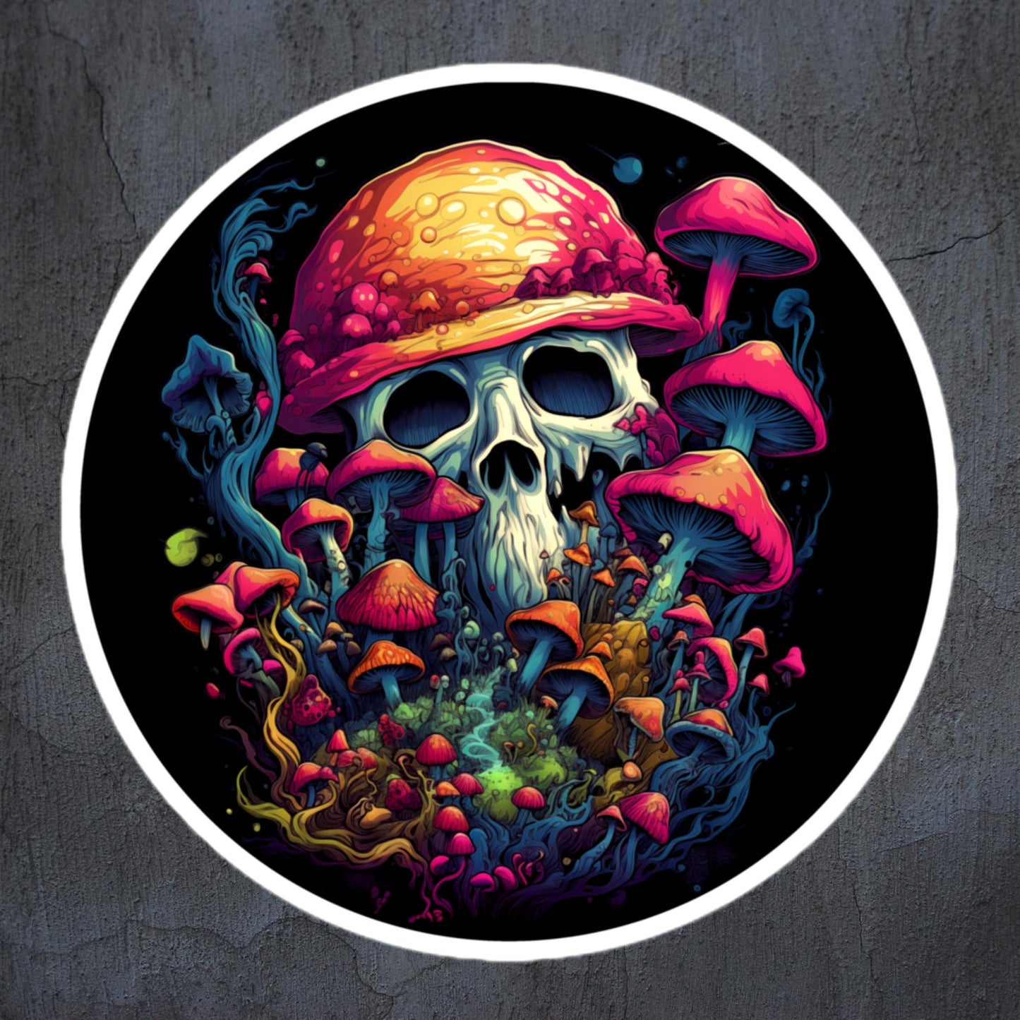 Skull mushroom decal