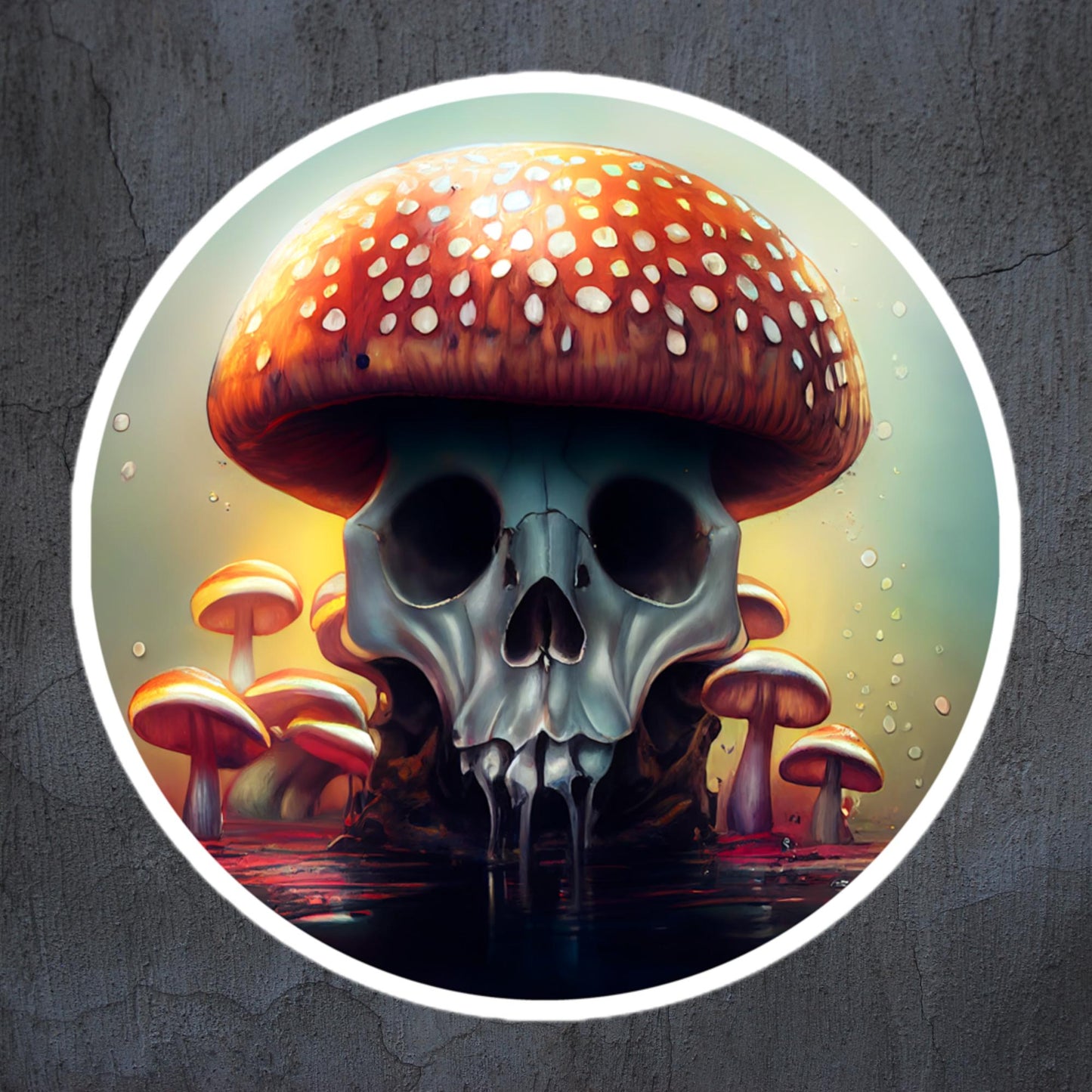 Mushroom top skull sticker/decal