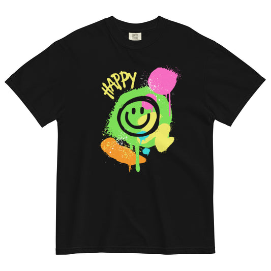Happy Unisex garment-dyed heavyweight t-shirt