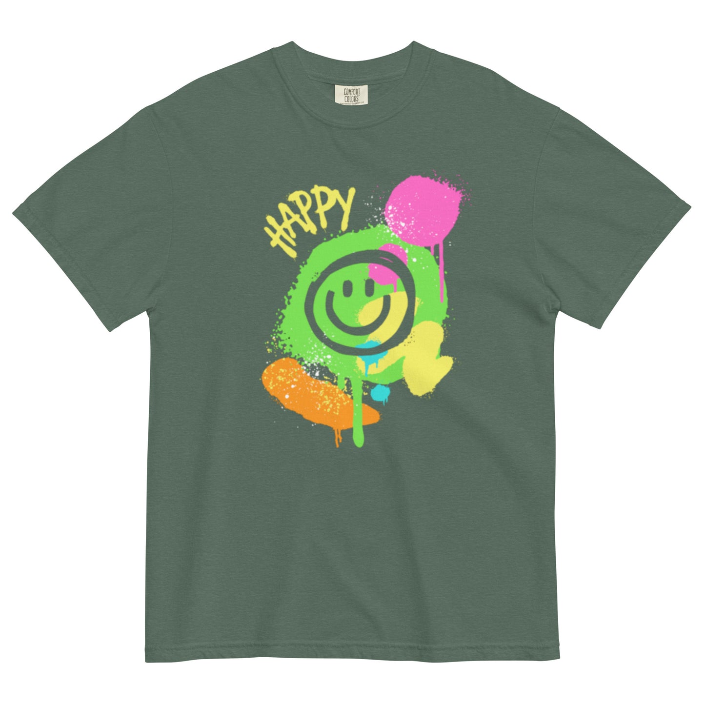 Happy Unisex garment-dyed heavyweight t-shirt